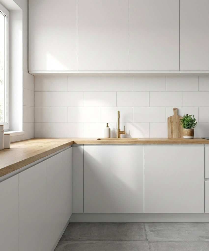 Azulejo blanco mate rectificado 30 × 60 cm — pasta blanca (pared)