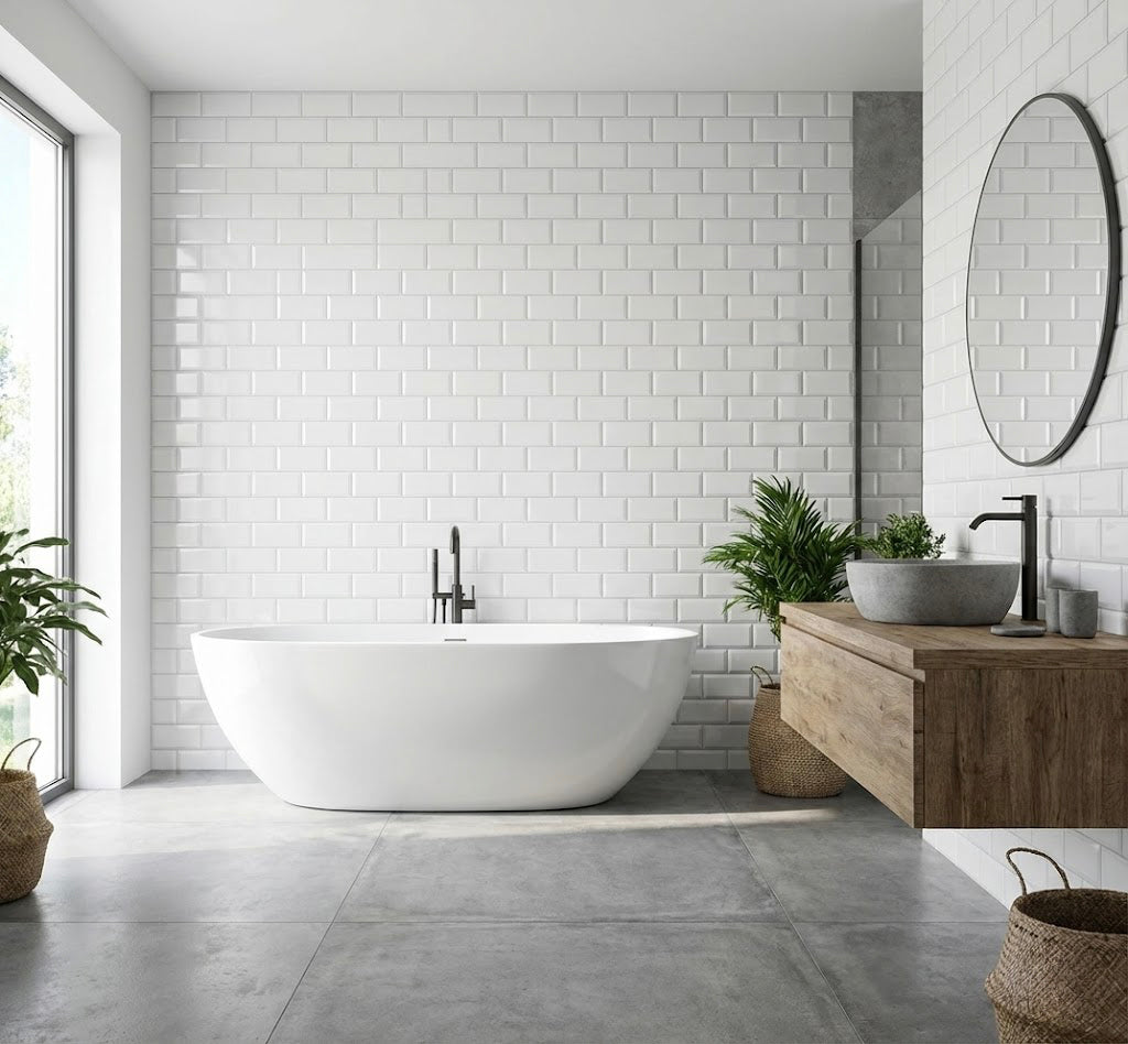 Azulejo metro blanco brillo 10 × 20 cm — ARTENS