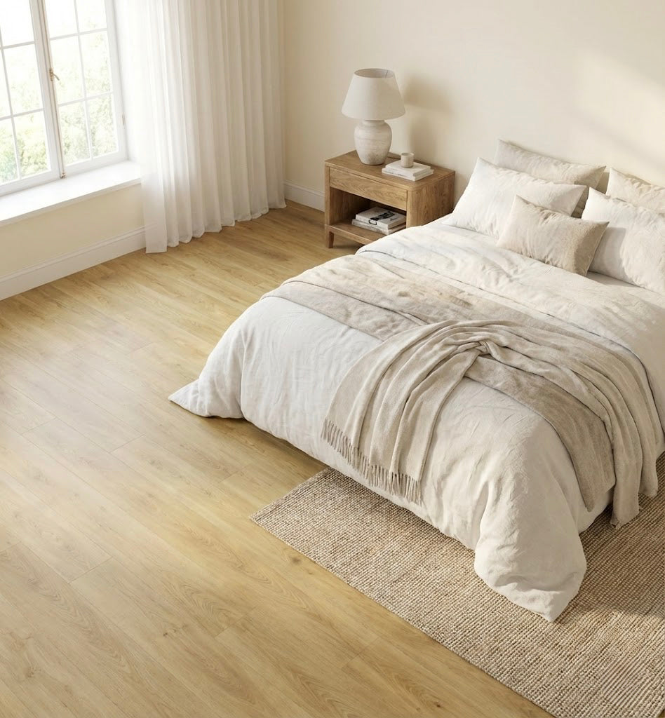 Suelo vinílico SPC clic Malte Extrem NAT348 — efecto madera natural (2,13 m²/caja)
