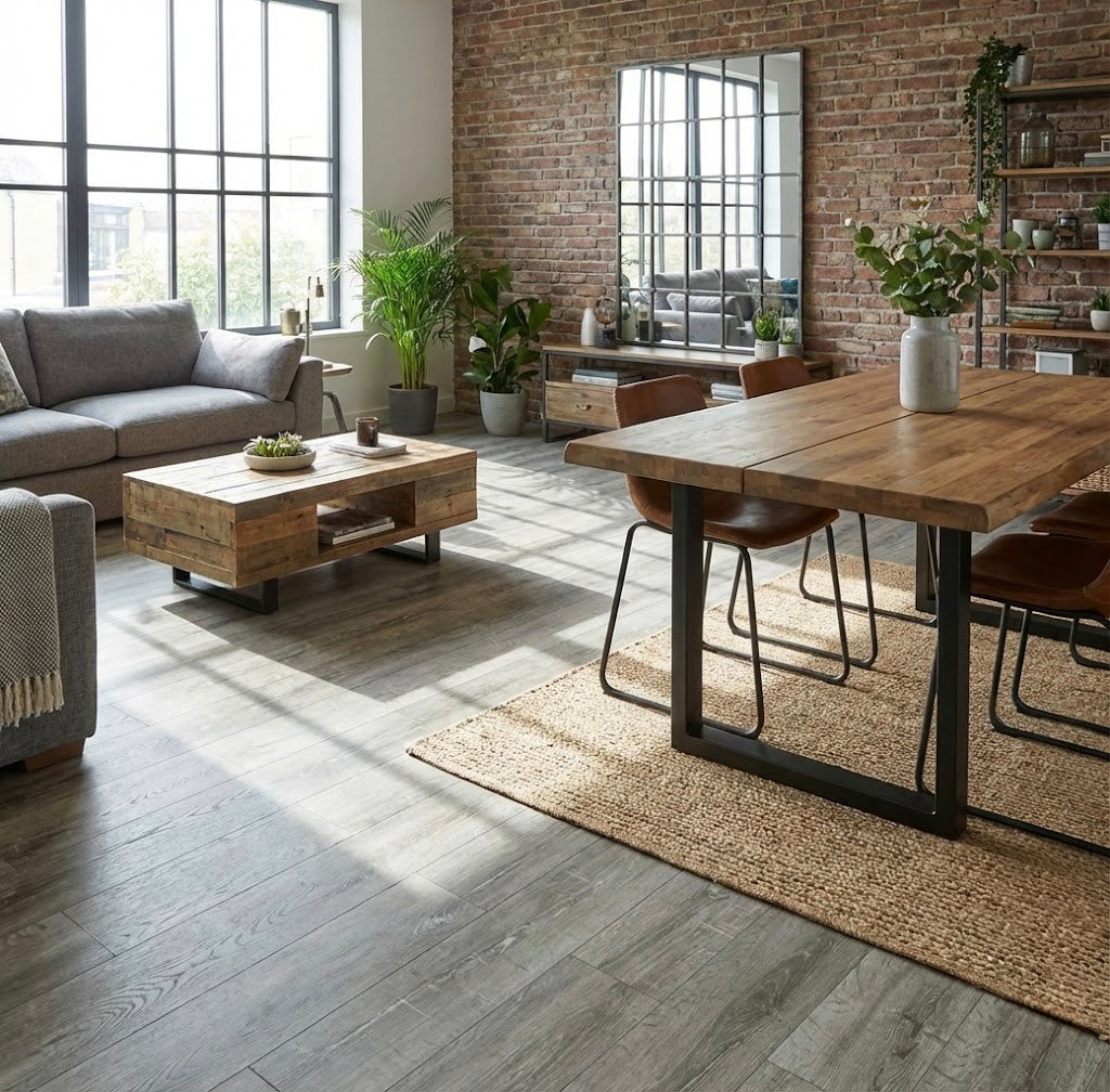 Suelo vinílico SPC clic Granada Extrem GR130 — efecto madera gris (1,54 m²/caja)