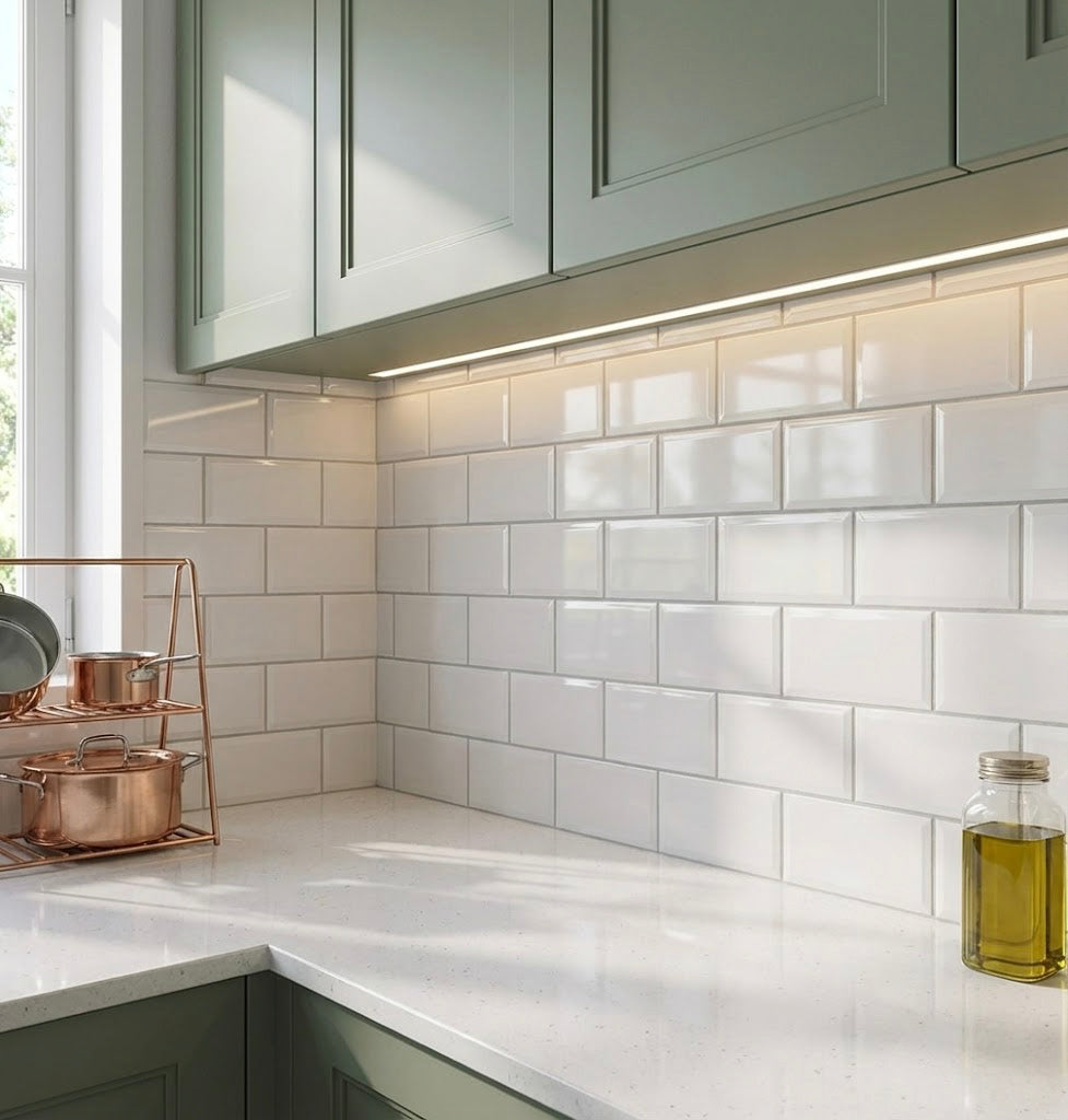 Azulejo metro blanco brillo 10 × 20 cm — ARTENS