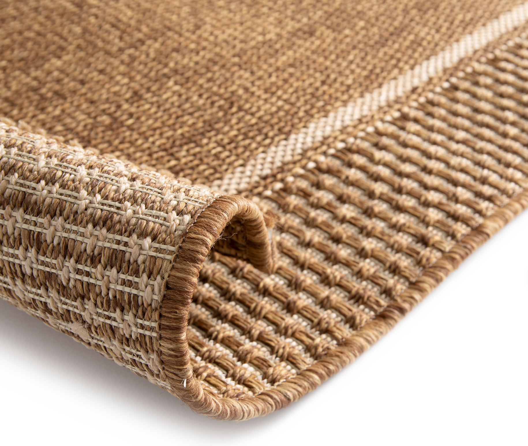 Alfombra exterior/interior Emma Border beige — polipropileno pelo corto 160 × 230 cm (Inspire)
