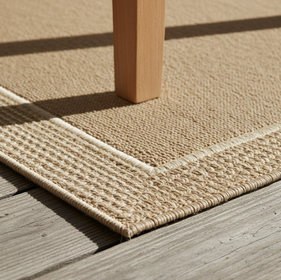Alfombra exterior/interior Emma Border beige — polipropileno pelo corto 160 × 230 cm (Inspire)