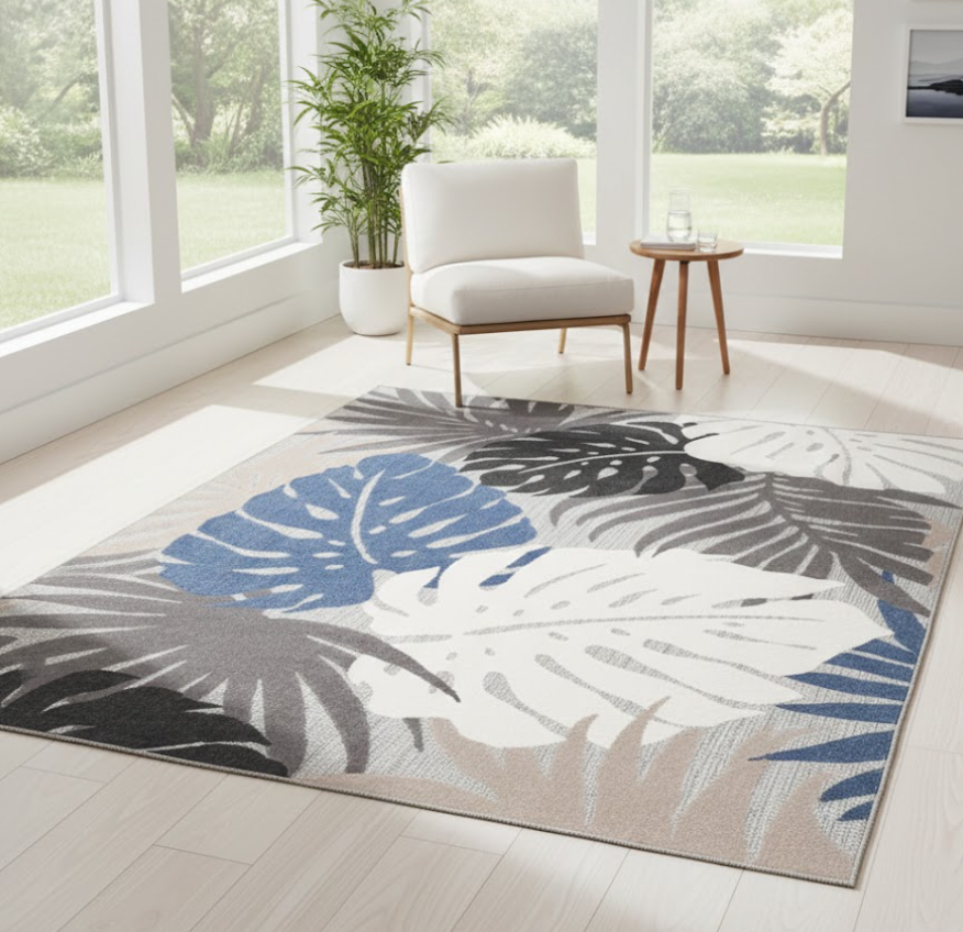 Alfombra exterior kilim CHIMEKI beige — polipropileno 120 × 170 cm