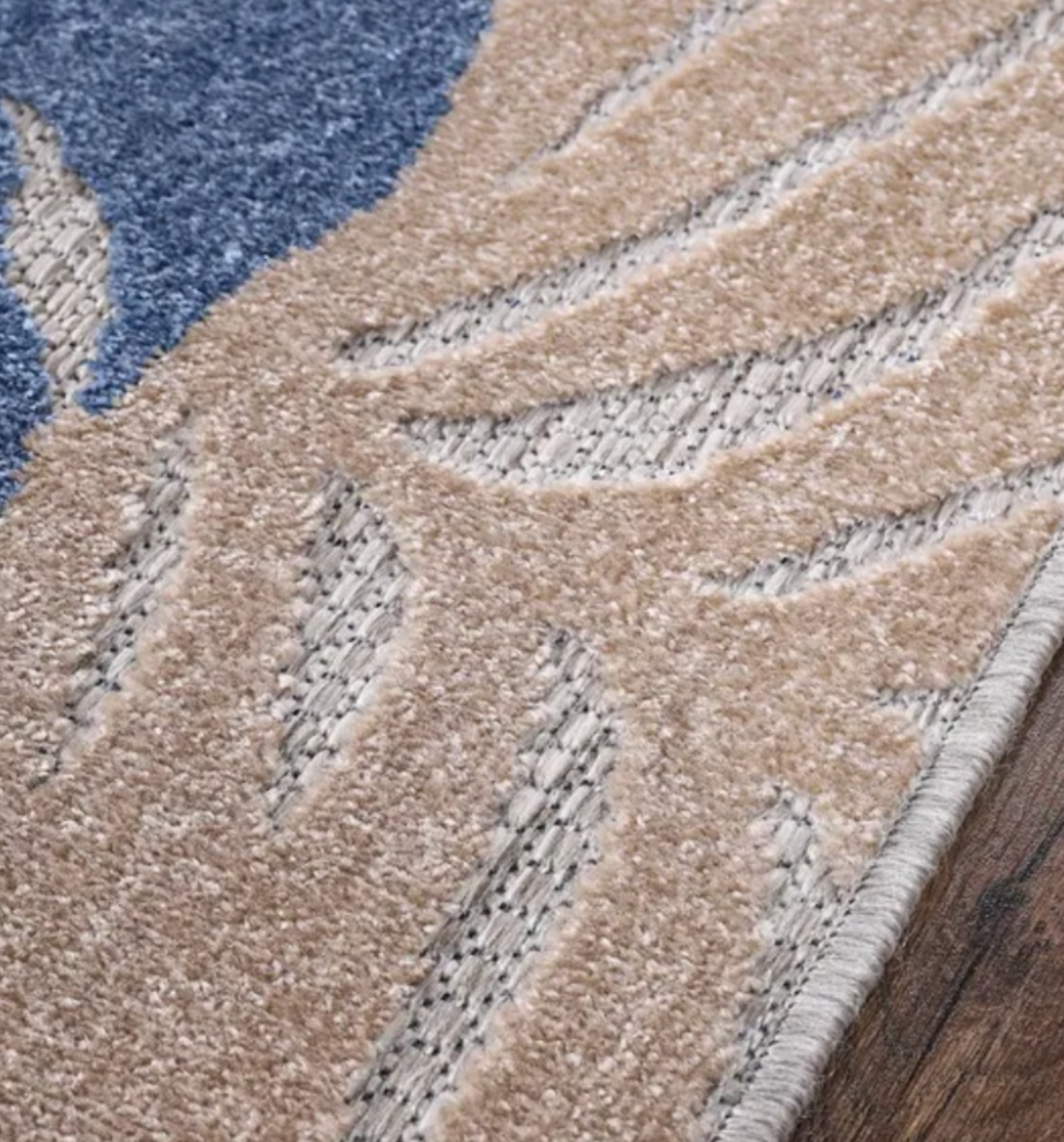 Alfombra exterior kilim CHIMEKI beige — polipropileno 120 × 170 cm