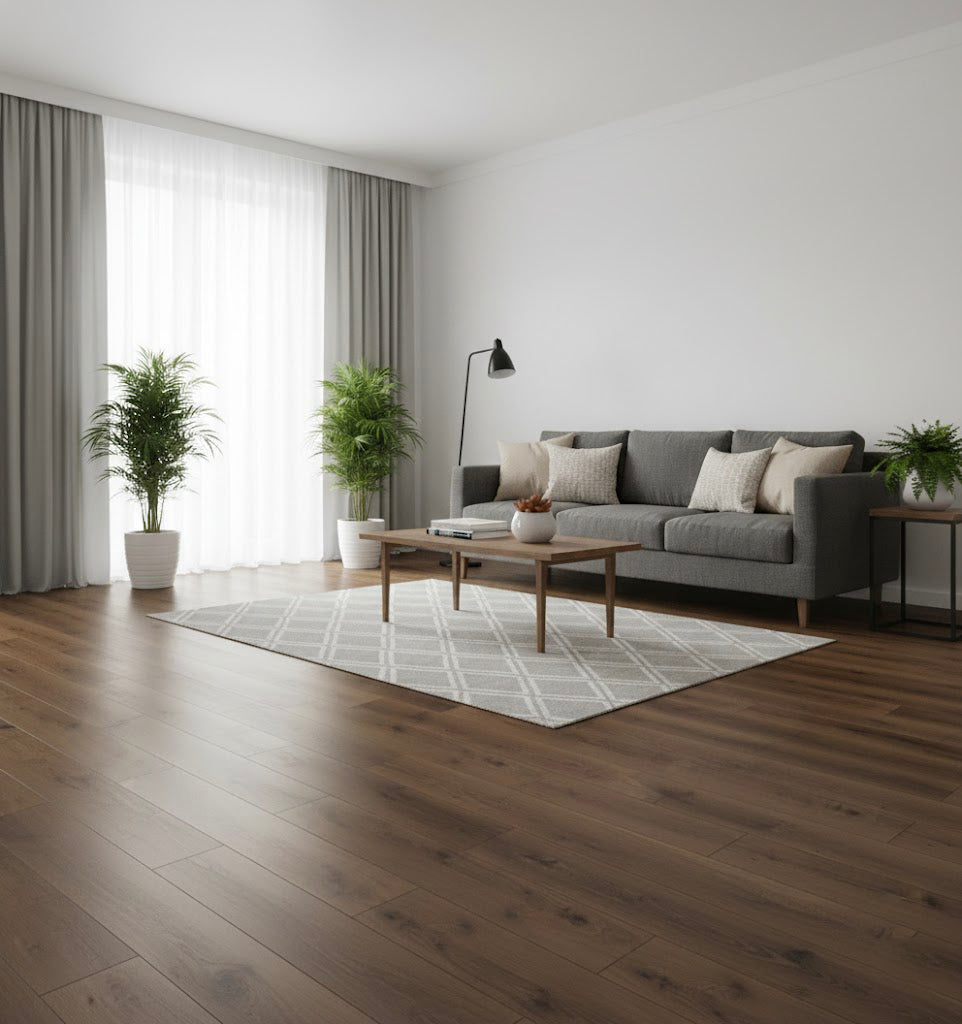 Suelo vinílico SPC clic Glentana Extrem NAT340 — efecto madera oscura (1,54 m²/caja)