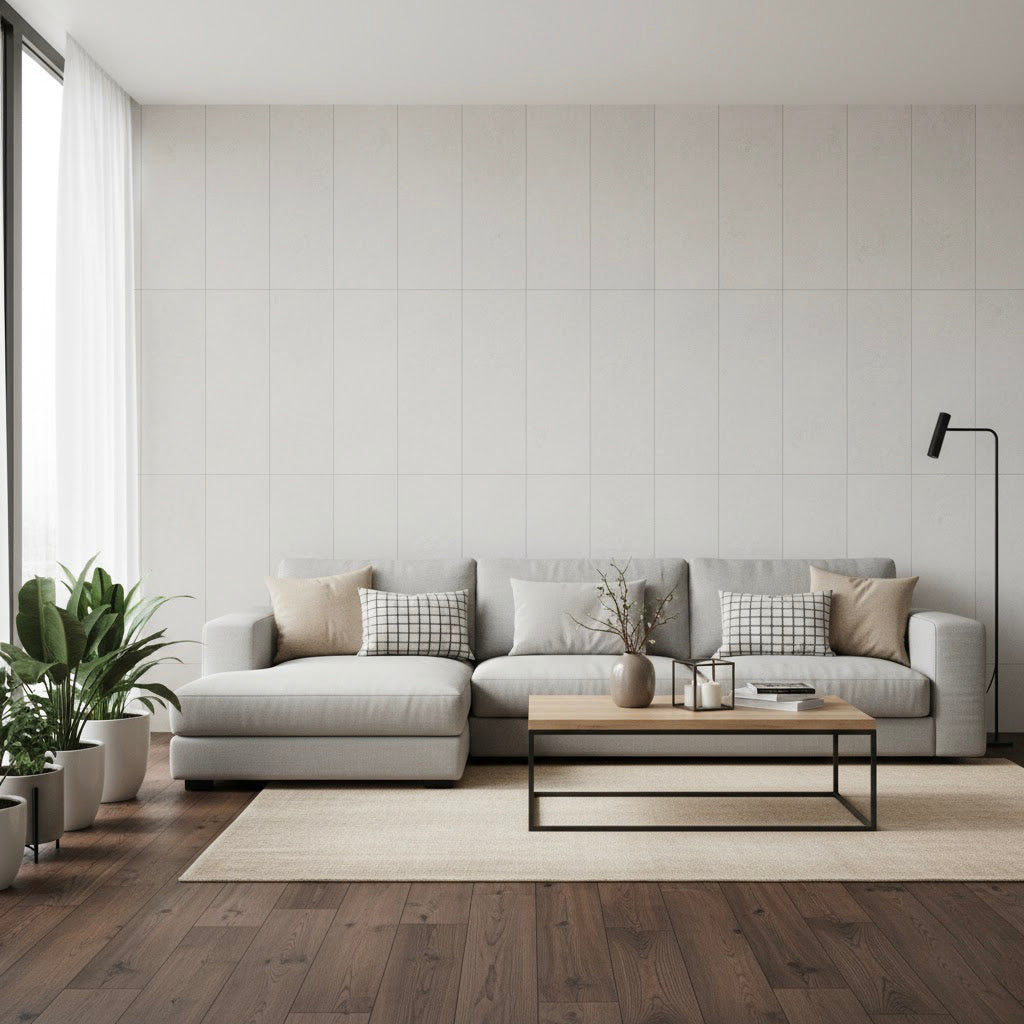 Azulejo Valeria efecto piedra blanco 40 × 120 cm — pasta blanca rectificado (pared)