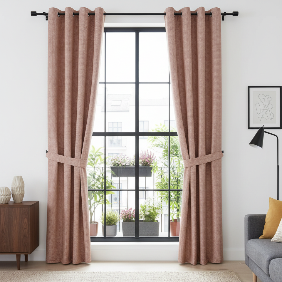 Cortina opaca efecto terciopelo Yupi terracota — 135 × 260 cm (poliéster)