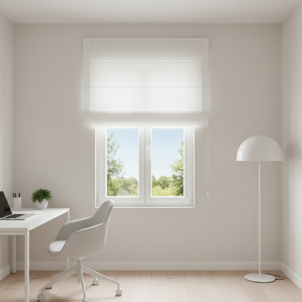 Estor paqueto semitransparente Forum blanco — 165 × 175 cm (poliéster, cadena)
