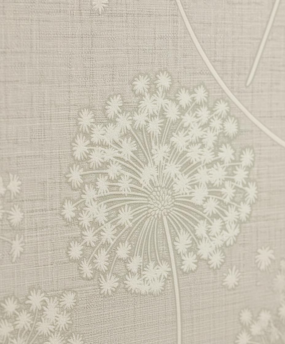 Papel pintado vinílico Liss Dandelion beige — 52 cm × 10,05 m