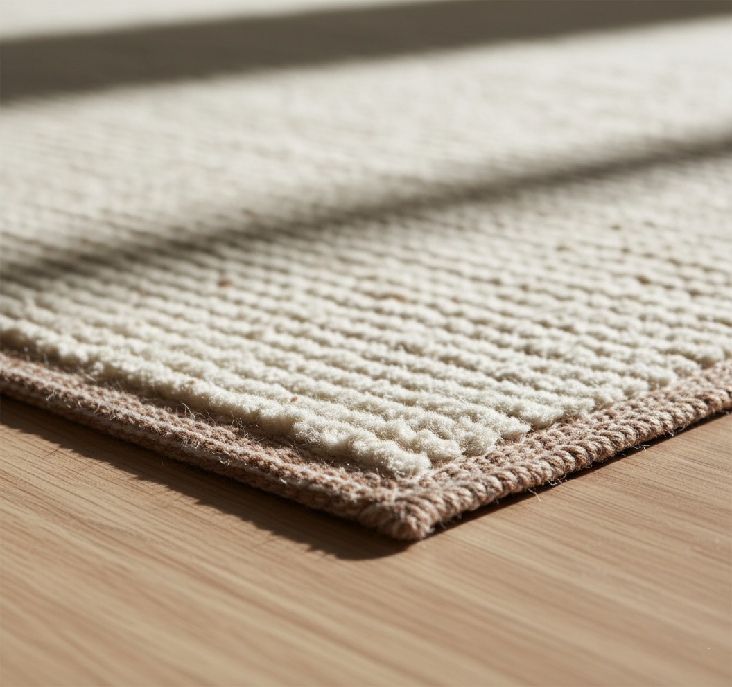 Alfombra de algodón Reimagine crema — 120 × 170 cm