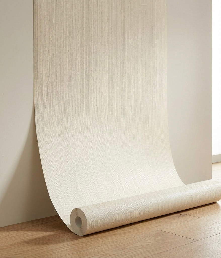 Papel pintado Lines Gustave beige — vinílico superlavable 10,05 × 0,53 m (Inspire)