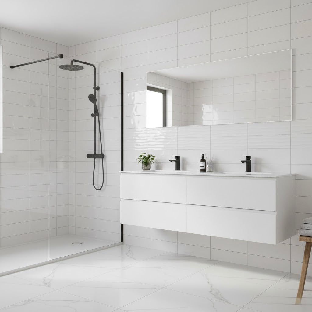 Azulejo Arctic White blanco brillo 30 × 60 cm — rectificado (pared)