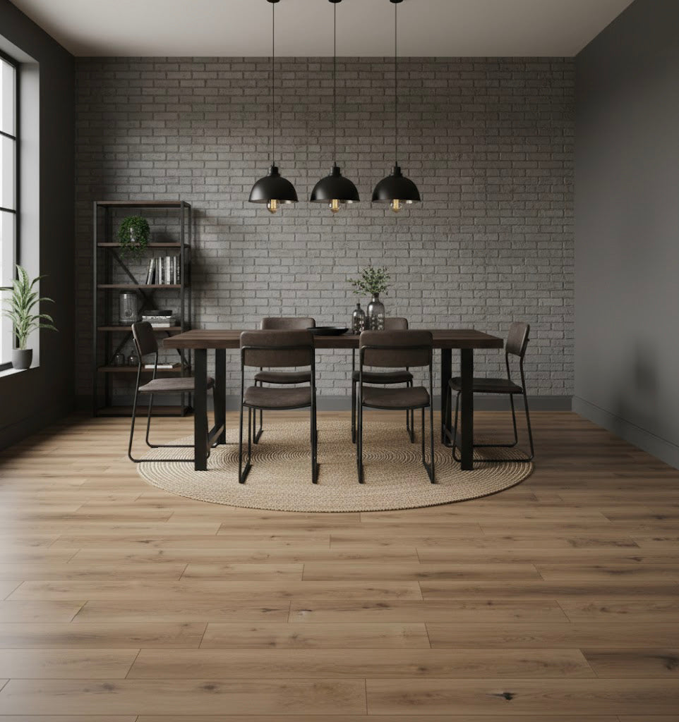 Suelo vinílico SPC clic Glentana Extrem NAT340 — efecto madera oscura (1,54 m²/caja)