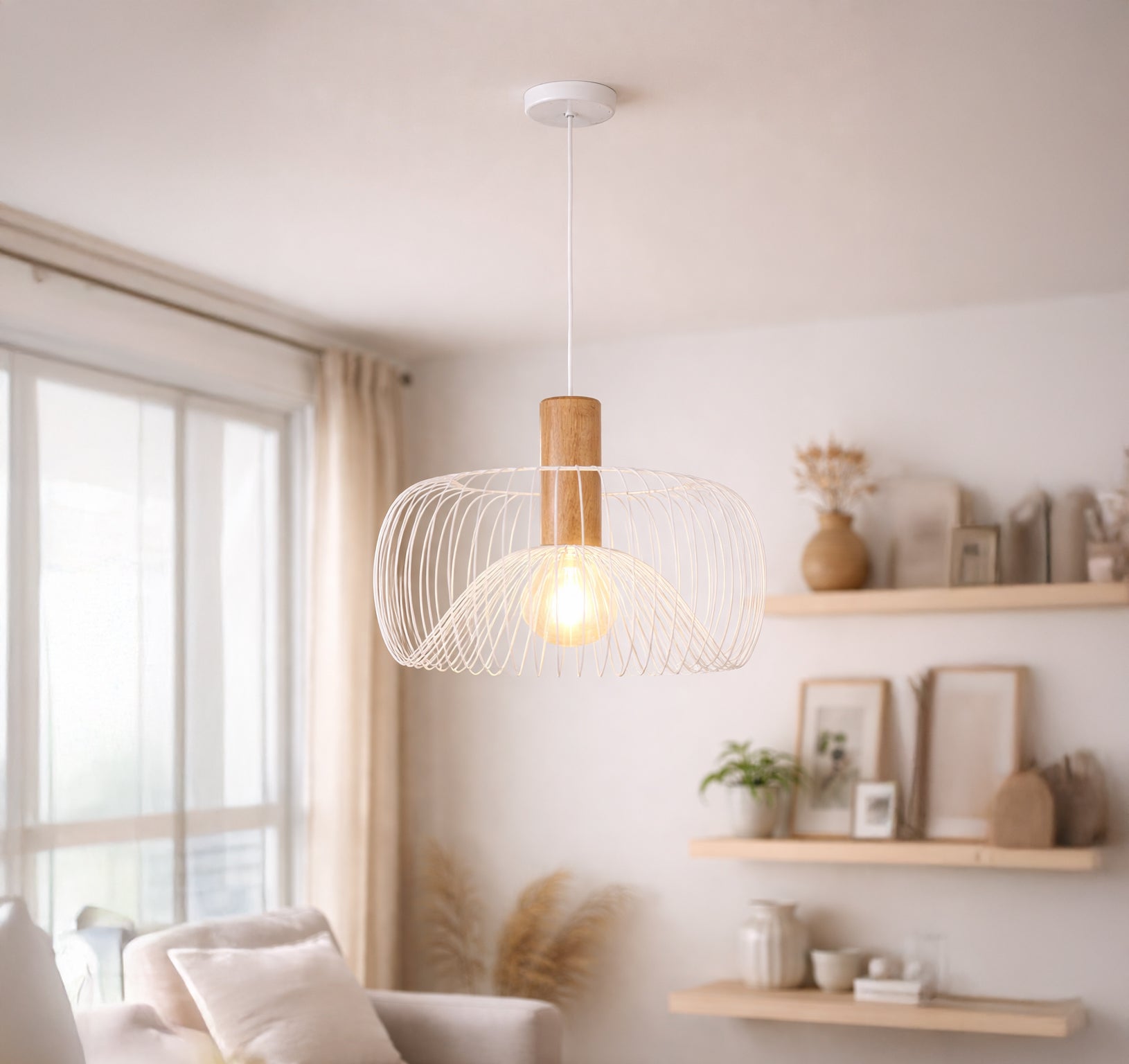 Lámpara de techo ANEMONE Inspire — acero blanco Ø45 cm (E27)