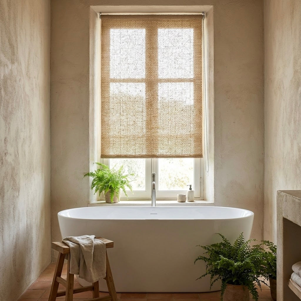 Estor enrollable translúcido Rimo yute natural — 75 × 250 cm (Inspire)