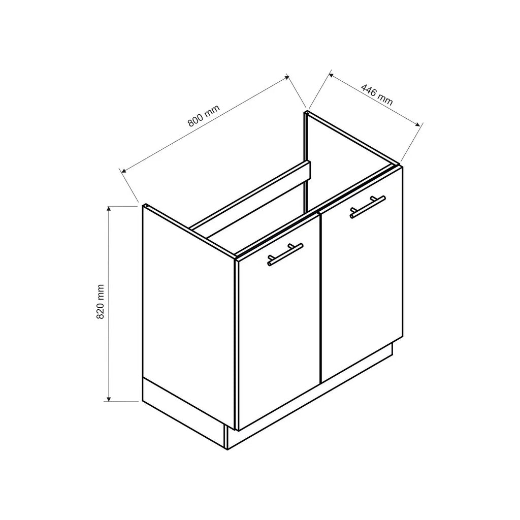 Conjunto de muebles de cocina 260 cm — Blanco Brillo (Ref. 51)