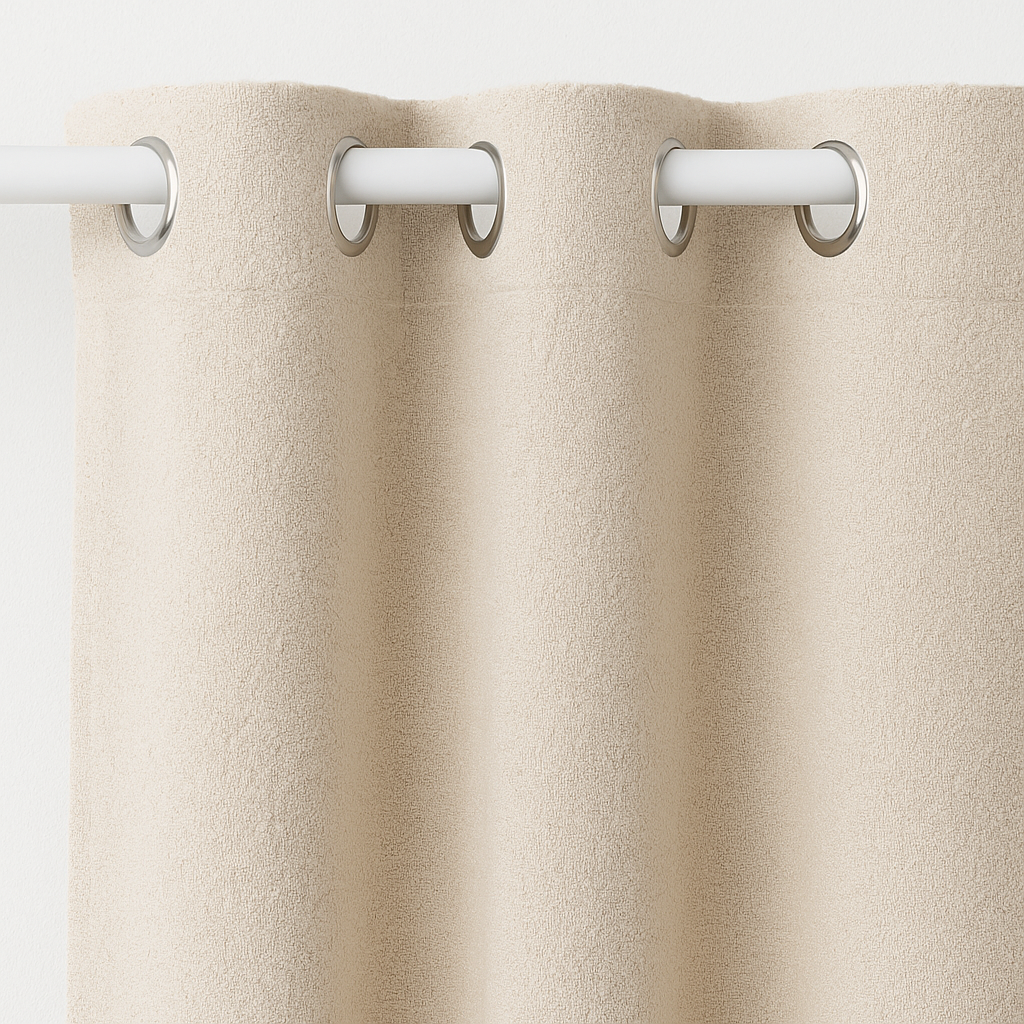 Cortina opaca aislante Soana blanca marfil — 140 × 260 cm (poliéster)