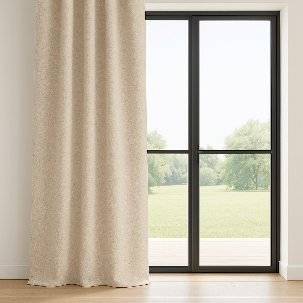 Cortina opaca aislante Soana blanca marfil — 140 × 260 cm (poliéster)