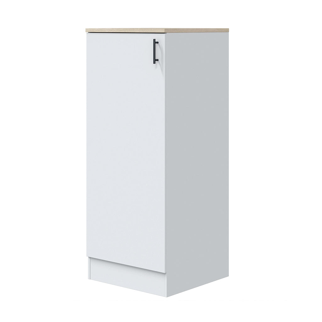 Cocina Kira — Pack 10 Módulos · Estilo Nórdico · Blanco Brillo y Roble Canadian