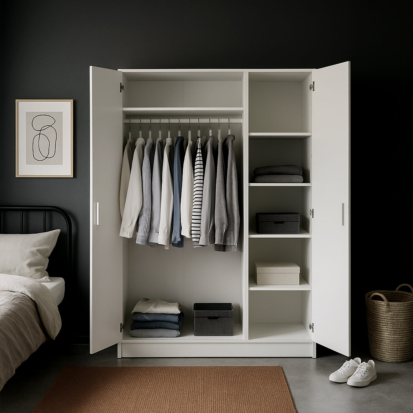 Armario Decosweet® One Blanco — Puertas Abatibles 155×191×53 cm